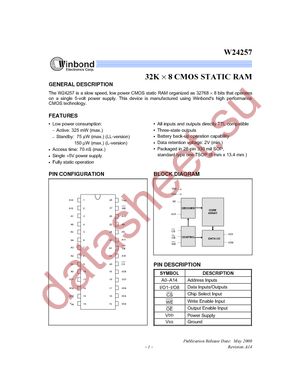 W24257S-70LL T/R datasheet  
